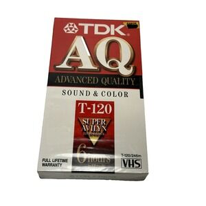 TDK AQ t-120 VHS BLANK TAPE 6 HOURS NEW